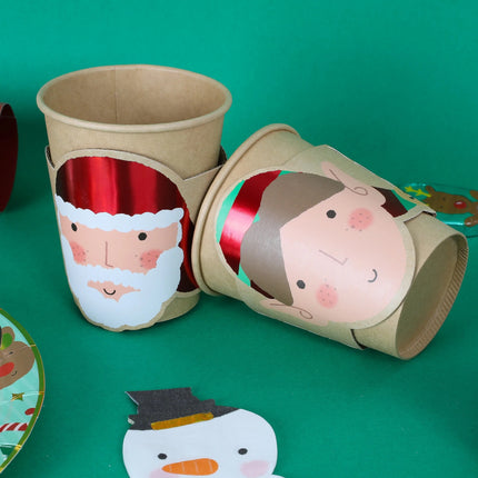 Santa & Elf Christmas 9oz Paper Cups – 10 Pack