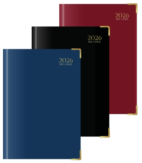 A4 Page A Day Classic Luxury 2026 Diary - Assorted