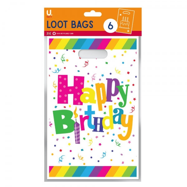 6 Happy Birthday Party Loot Bags