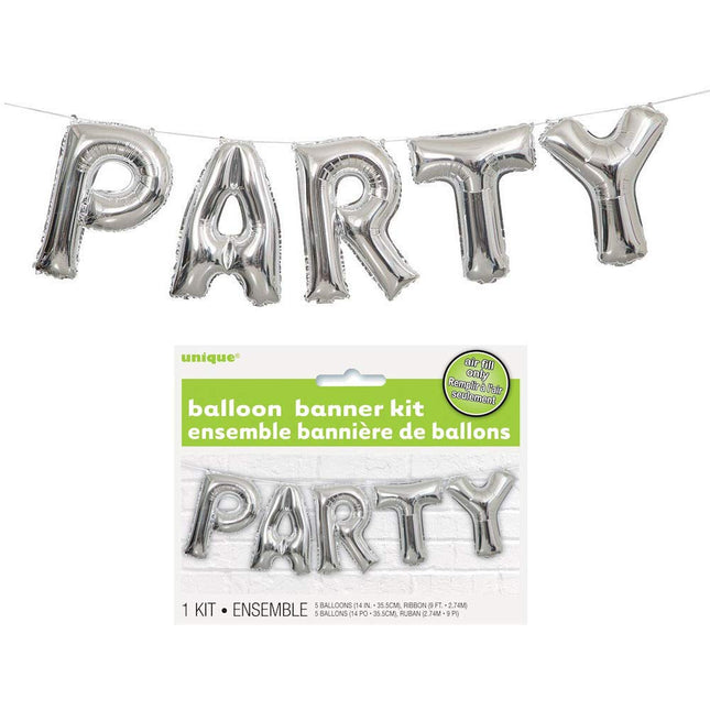 Party Balloon Banner Kit - Silver