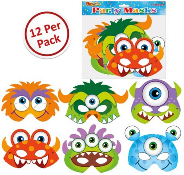 Cardboard Monster Masks - 12 Pack