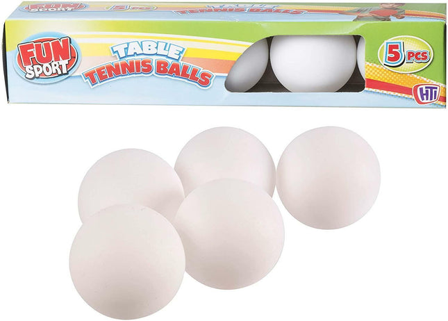 White Table Tennis Balls - 5 Pack