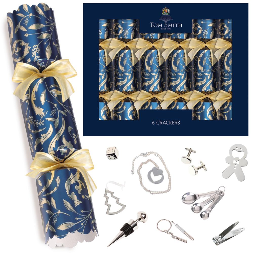 Tom Smith Gold Signature 6 Pack 14 Inch Crackers - Luxurious Christmas Crackers Elegant Gold Designs