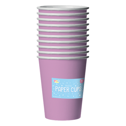 Purple Pastel Paper Cups - 10 Pack