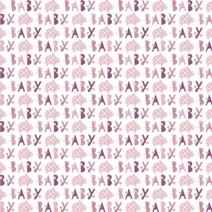Pink Elephant Gift Wrap Roll - 30" x 5ft