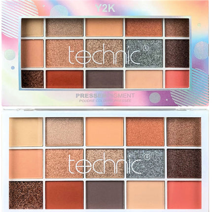 Technic Cosmetics 15 Colour Pressed Pigment Eyeshadow Palette - Y2K