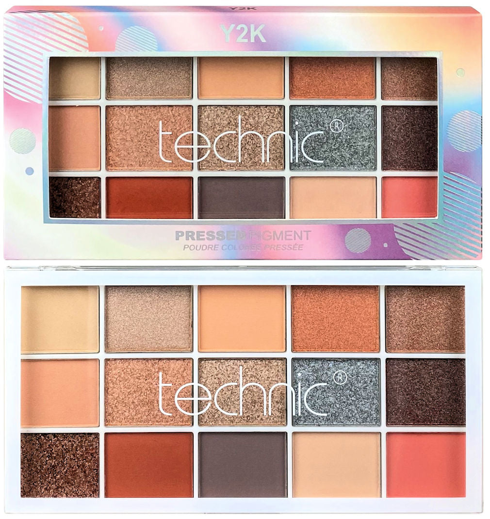 Technic Cosmetics 15 Colour Pressed Pigment Eyeshadow Palette - Y2K