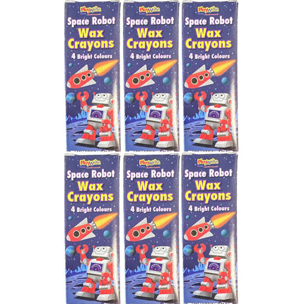 Space Robot Wax Crayon - 6 Packs