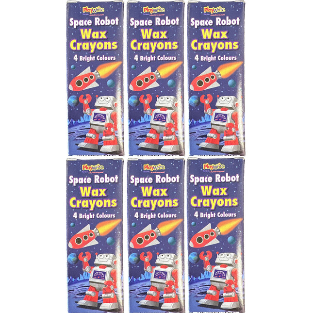 Space Robot Wax Crayon - 6 Packs