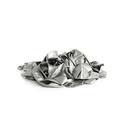 Metallic Siver 7" Latex Balloons – 50 Pack