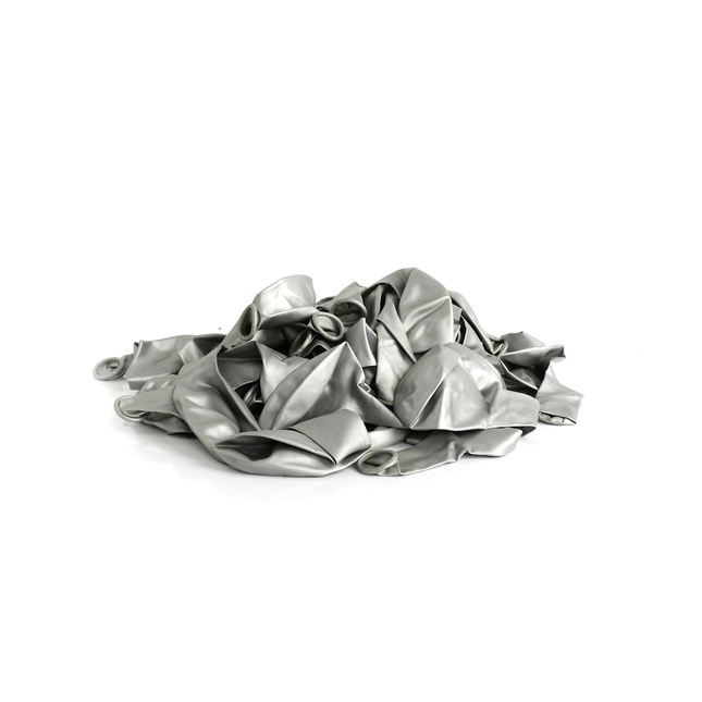 Metallic Siver 7" Latex Balloons – 50 Pack