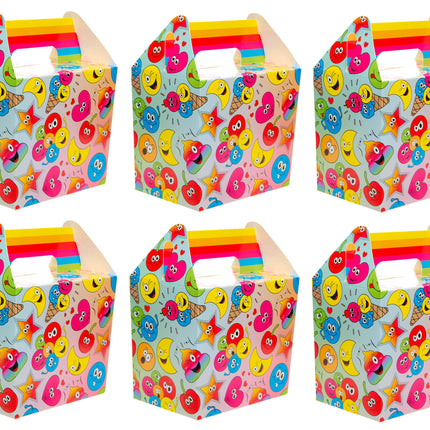 Happy Face Party Food Lunch Boxes - 6 Pack