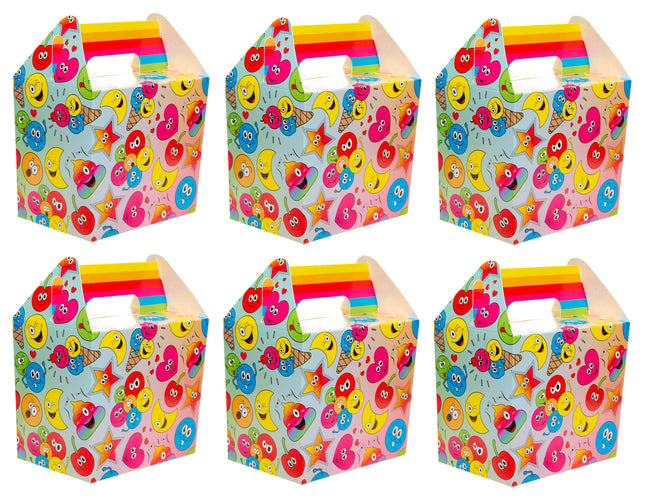 Happy Face Party Food Lunch Boxes - 6 Pack