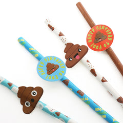 Emoji Poo Paper Straws - 20 Pack