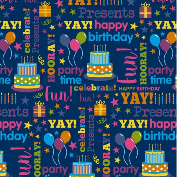 Kids Birthday 300cm x 70cm Giftwrap Roll
