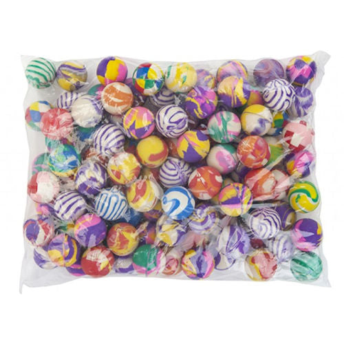 100 Colourful 27mm Bouncy Balls - Assorted Bright Colours Party Bag Fillers