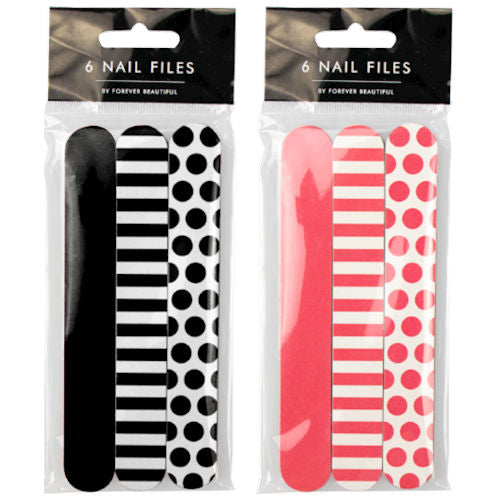 Mini Nail Files Assorted - 6 Pack