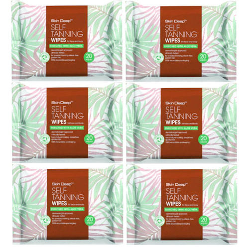 Skin Deep Self Tanning Wipes X 6 Packs
