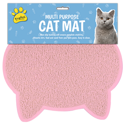 Pink Non Slip Easy Clean Multi Purpose Cat Mat - 31cm x 39cm