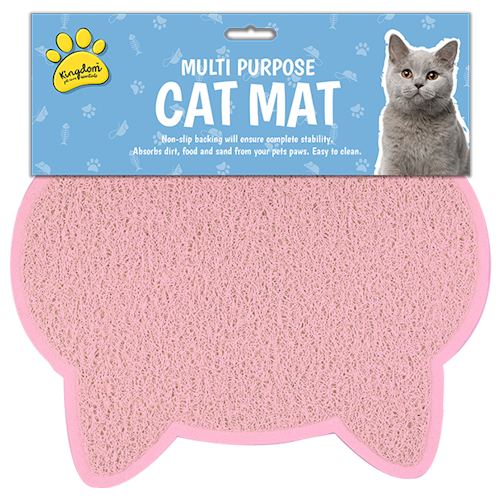 Pink Non Slip Easy Clean Multi Purpose Cat Mat - 31cm x 39cm