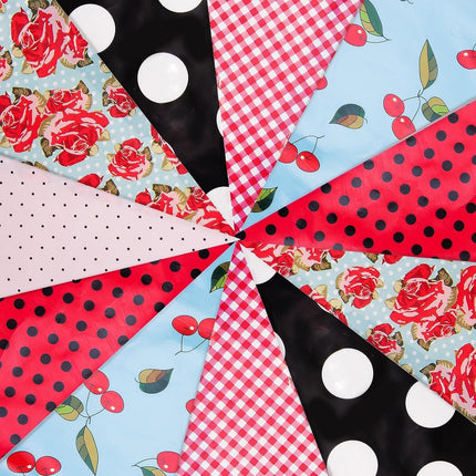 JA001 Punk Vintage Pattern 10m Triangle Bunting