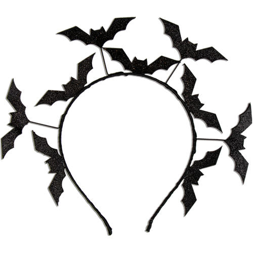 Black Glitter Bat Headband