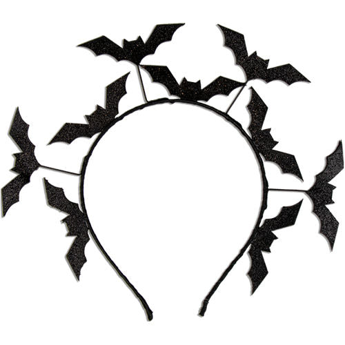 Halloween Black Glitter Bat Headband