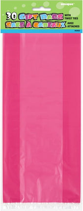 Hot Pink Cellophane Gift Bags - 30 Pack