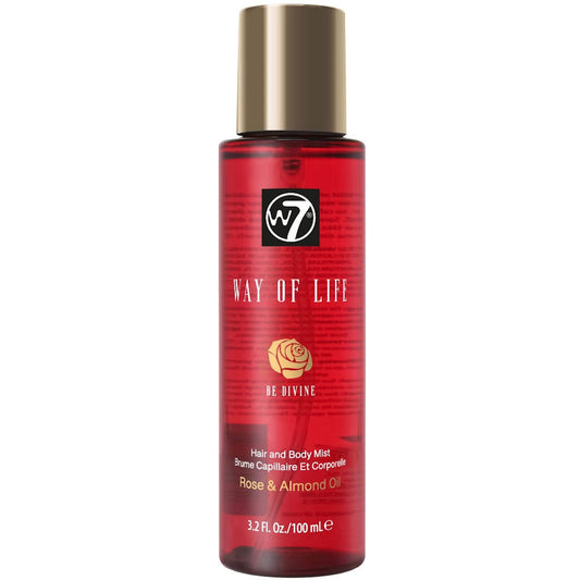 W7 Cosmetics Way Of Life Hair & Body Mist Spray - Rose & Almond Oil