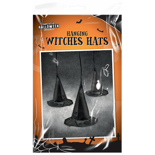 Halloween Hanging Witch Hat Decorations - 3 Pack