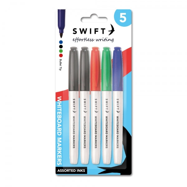 5 Assorted Whiteboard Marker Pens