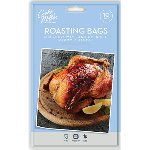 Microwave & Oven Safe Roasting Bags 10 Pack - Heat-Resistant Cooking Bags for Roasting and Baking