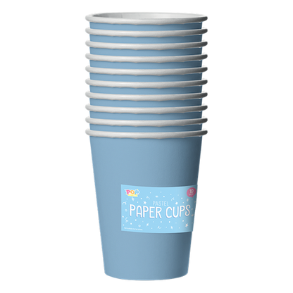 Blue Pastel Paper Cups - 10 Pack