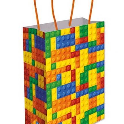 Bricks Paper Handle Bags - 6 Pack