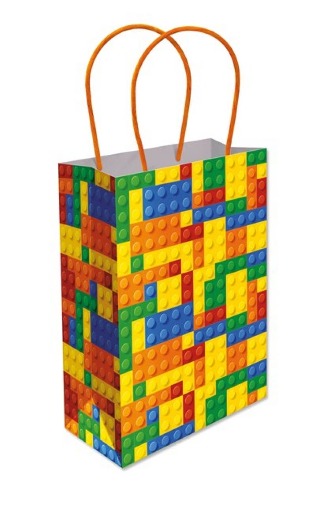Bricks Paper Handle Bags - 6 Pack