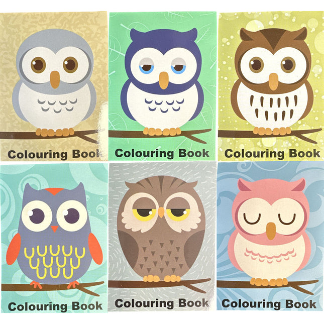 Cute Owls Mini Colouring Book - Assorted
