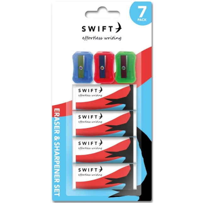 7 Piece Eraser & Sharpener Set