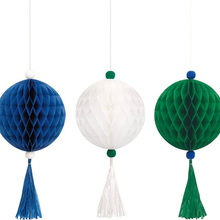 Blue, White & Green Ball & Tassel Decorations Kit