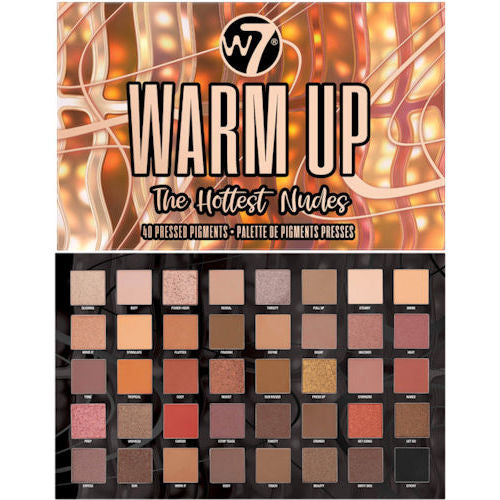 W7 Cosmetics Warm Up Eyeshadow Palette - 40 Colour Matte Shimmer Nude Bronze Colours Eyes