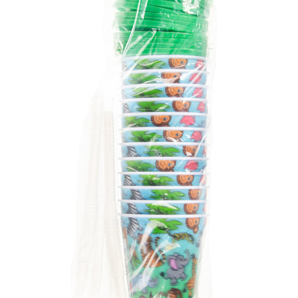 Wild Animal Reusable Plastic 3D Cup & Straw - Single