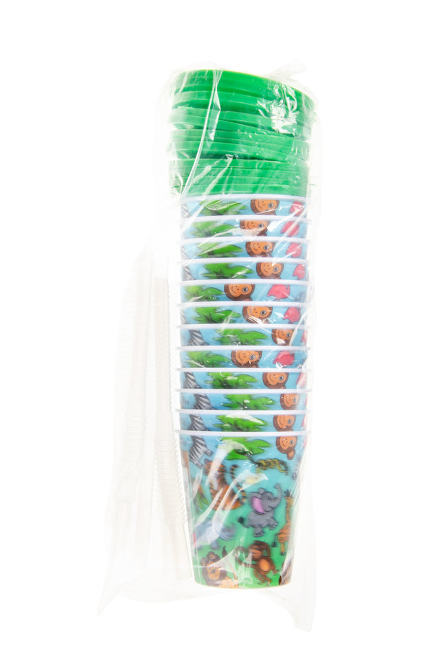 Wild Animal Reusable Plastic 3D Cup & Straw - Single