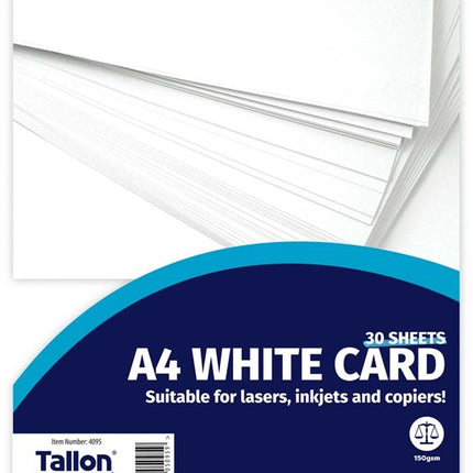 30 White A4 Card Sheets
