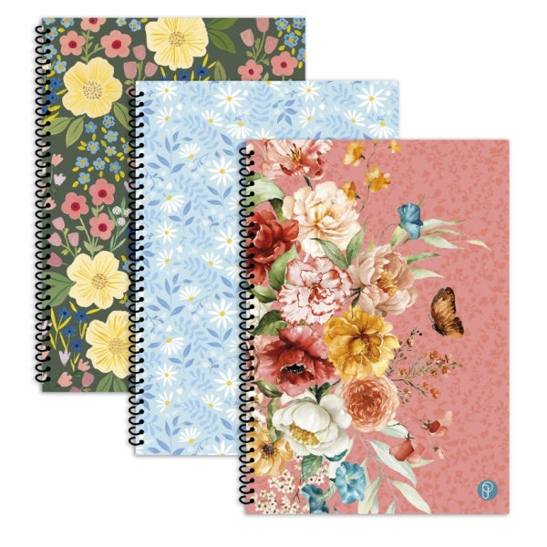Spiral 20cm x 28cm Floral Notebook