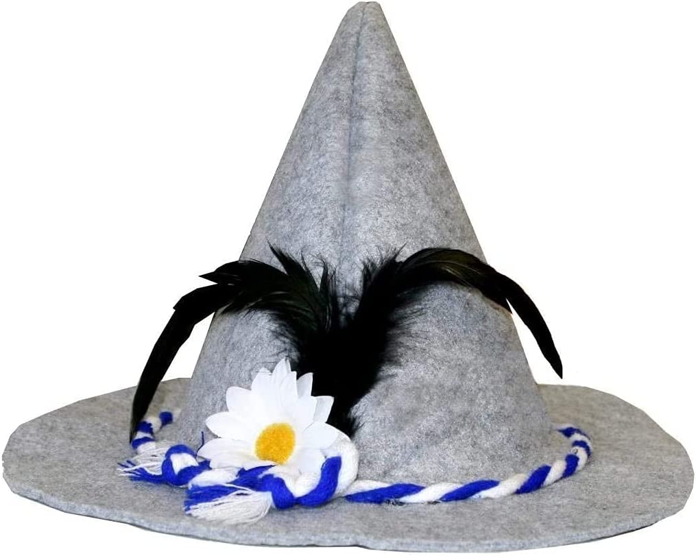 Adult Grey Bavarian Seppel Hat – Traditional Oktoberfest Costume Accessory Fancy Dress