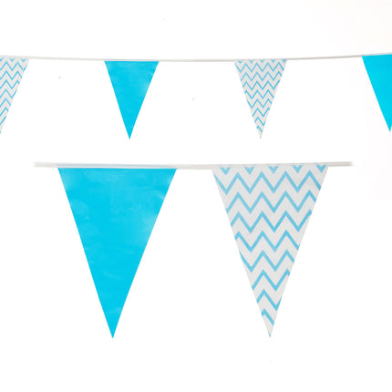 C1012 Blue Zig Zag 10m Triangle Bunting