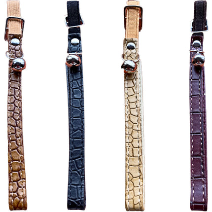 Elastic Cat Collar Leather Look - 4 Pack