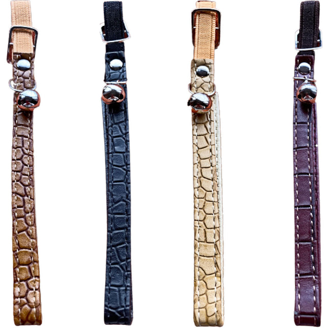 Elastic Cat Collar Leather Look - 4 Pack