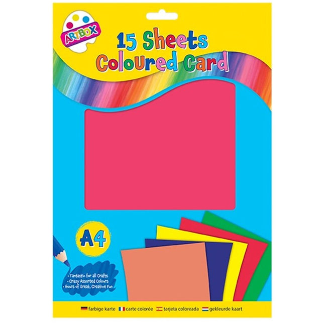 15 Coloured A4 Card Sheets