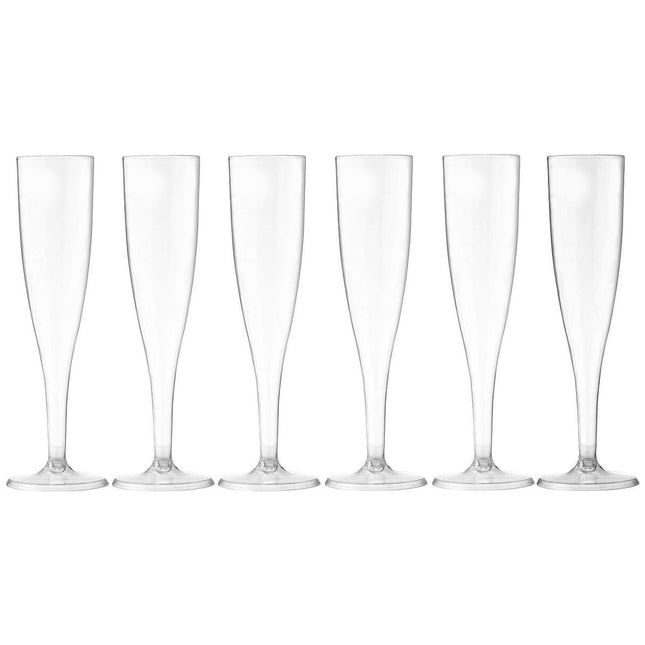 Disposable Champagne Glasses - 6 Pack