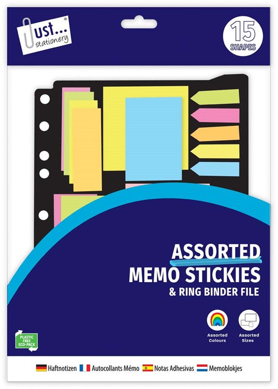 15 Assorted Neon Memo Stickers